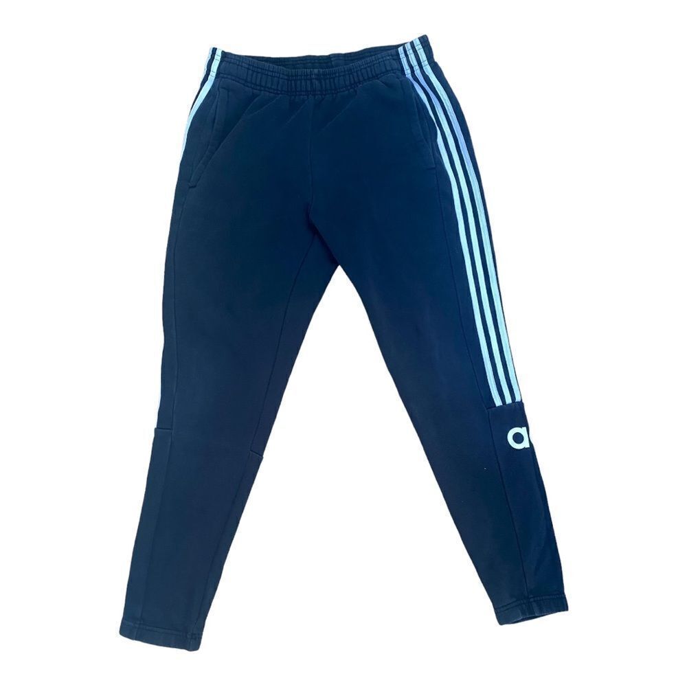 🔵 Adidas Men’s Navy Blue Joggers 👟 Tapered‎ Fit | Size Small